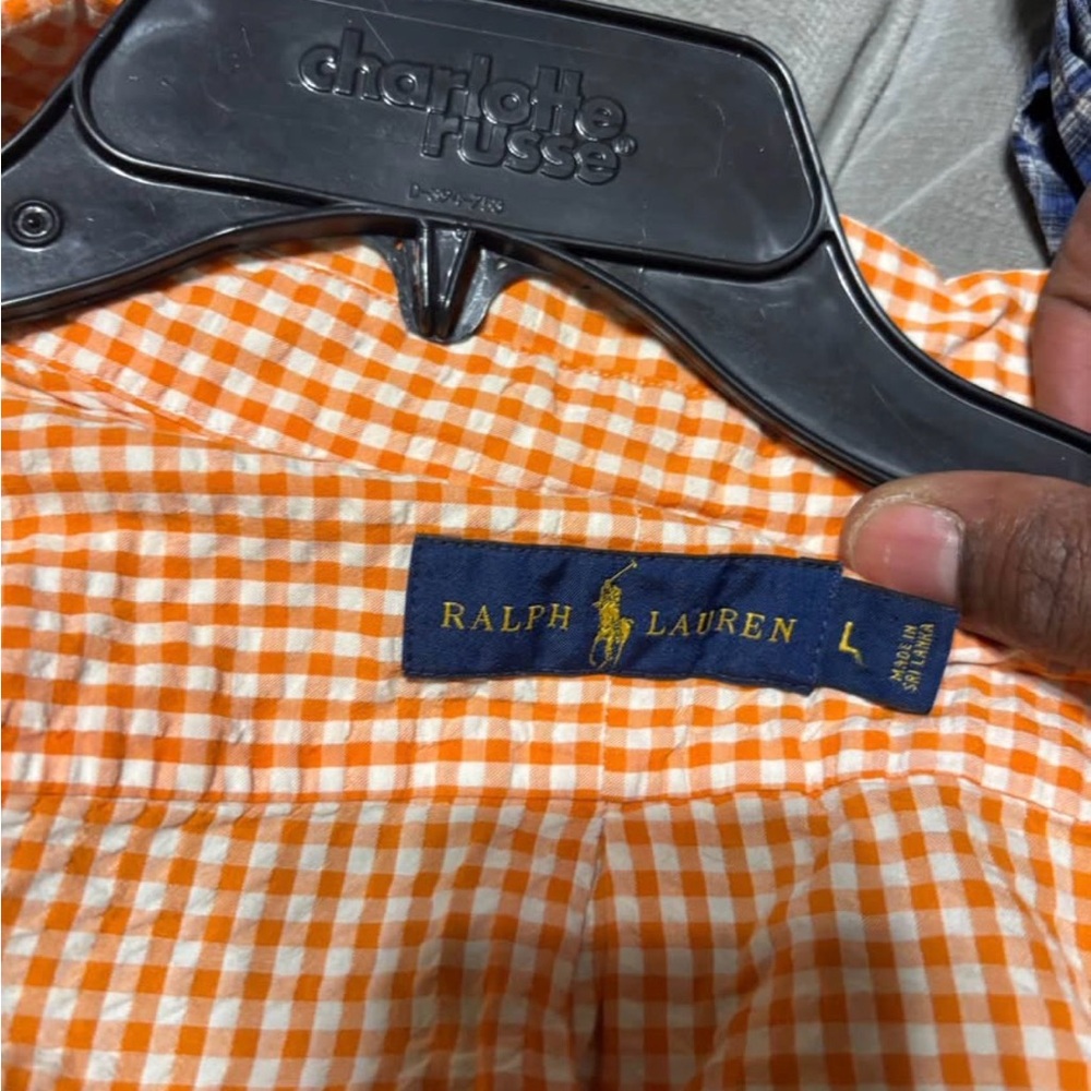Ralph Lauren Vibrant Orange Checkered Shirt